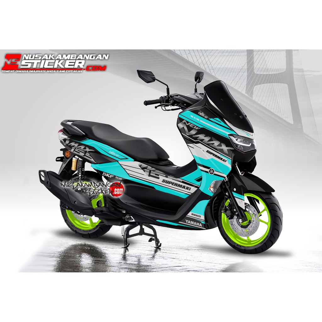 Decal Sticker Yamaha All New N Max 2020 Hitam biru Supermaxi