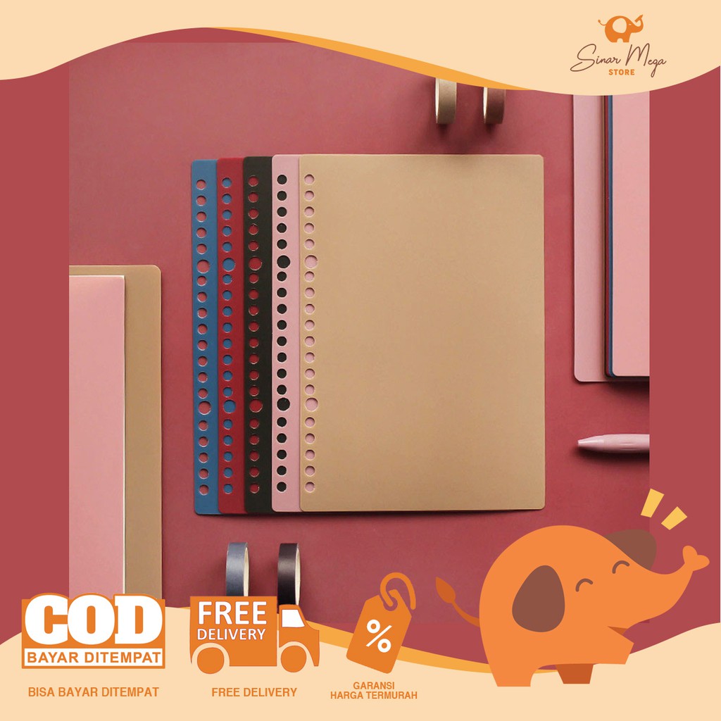 

DIY Plastic Binder Cover Retro Color 2pc A5 / Cover Buku Binder Plastik Warna Vintage Lucu Unik Murah
