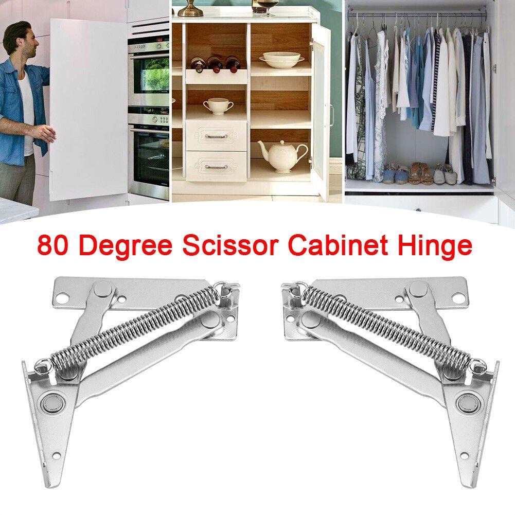 Top 2Pcs Engsel Tersembunyi Furniture Lemari 80derajat Lift Up Stay Cabinet Door Support