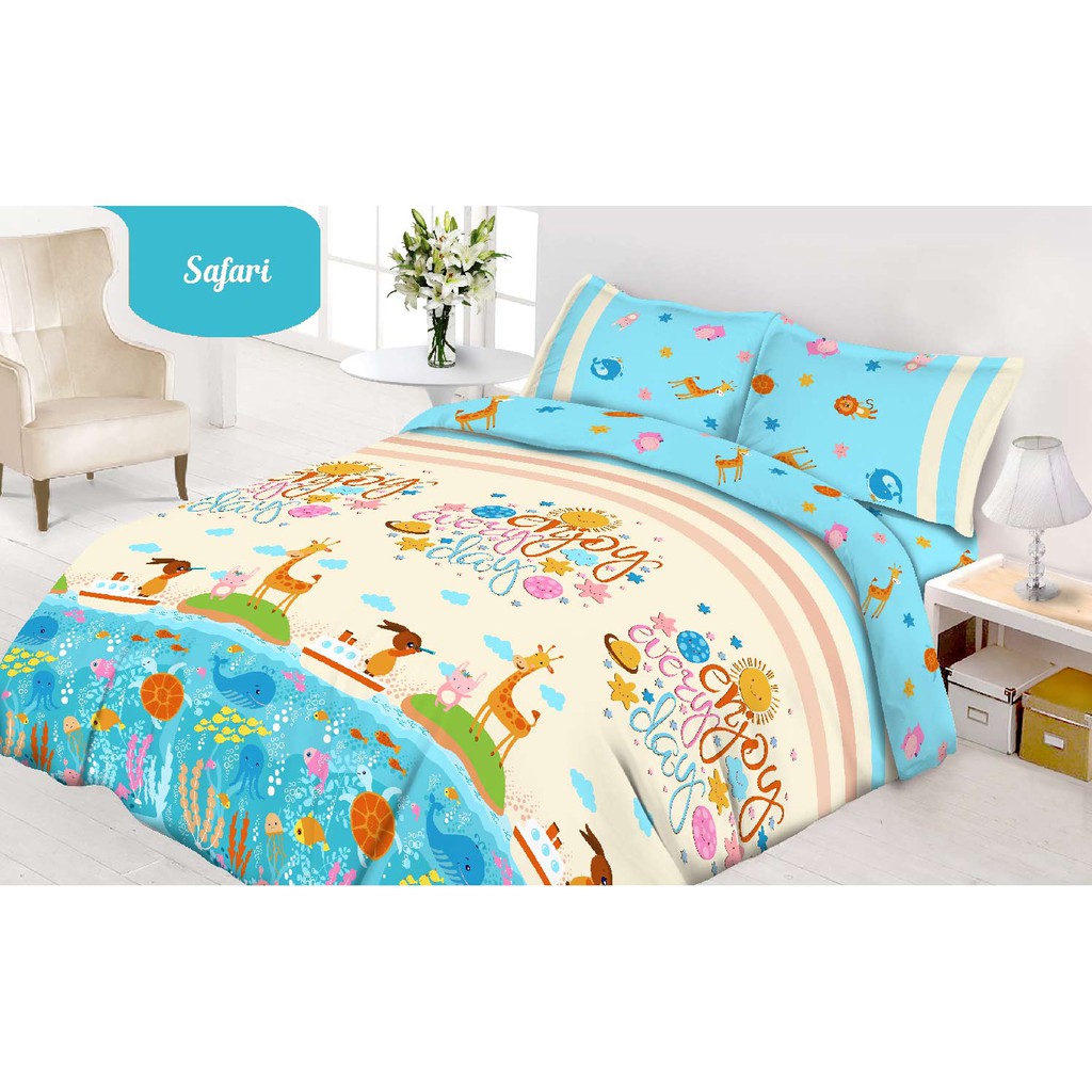 Sprei King Plat Vito Disperse bantal 4 180x200 Safari