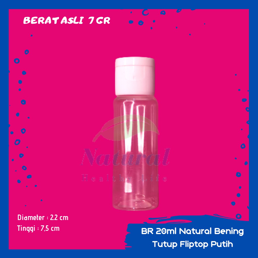 Botol 20ml Natural Bening  Fliptop neck 18 Bahan PET