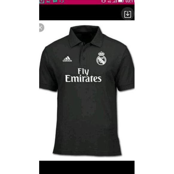 Polo Shirt / Kaos Kerah Real Madrid ( black)