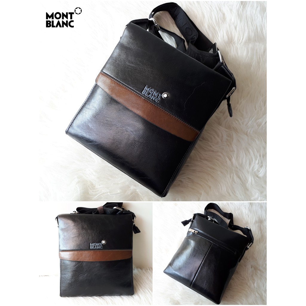 Tas Selempang Kulit Branded Import Pria Cowok Montblanc Mont Blanc 02