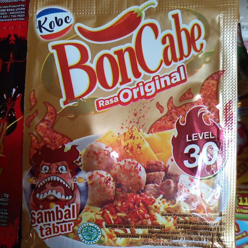 

Kobe Bon Cabe Boncabe Cabai Bubuk Sambal Tabur Level 30 Original
