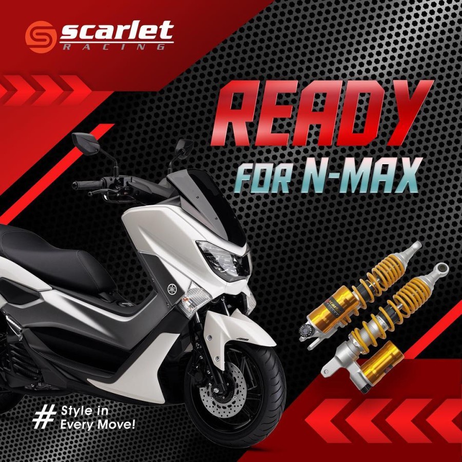SOBREKER BELAKANG NMAX TABUNG BAWAH SCARLET