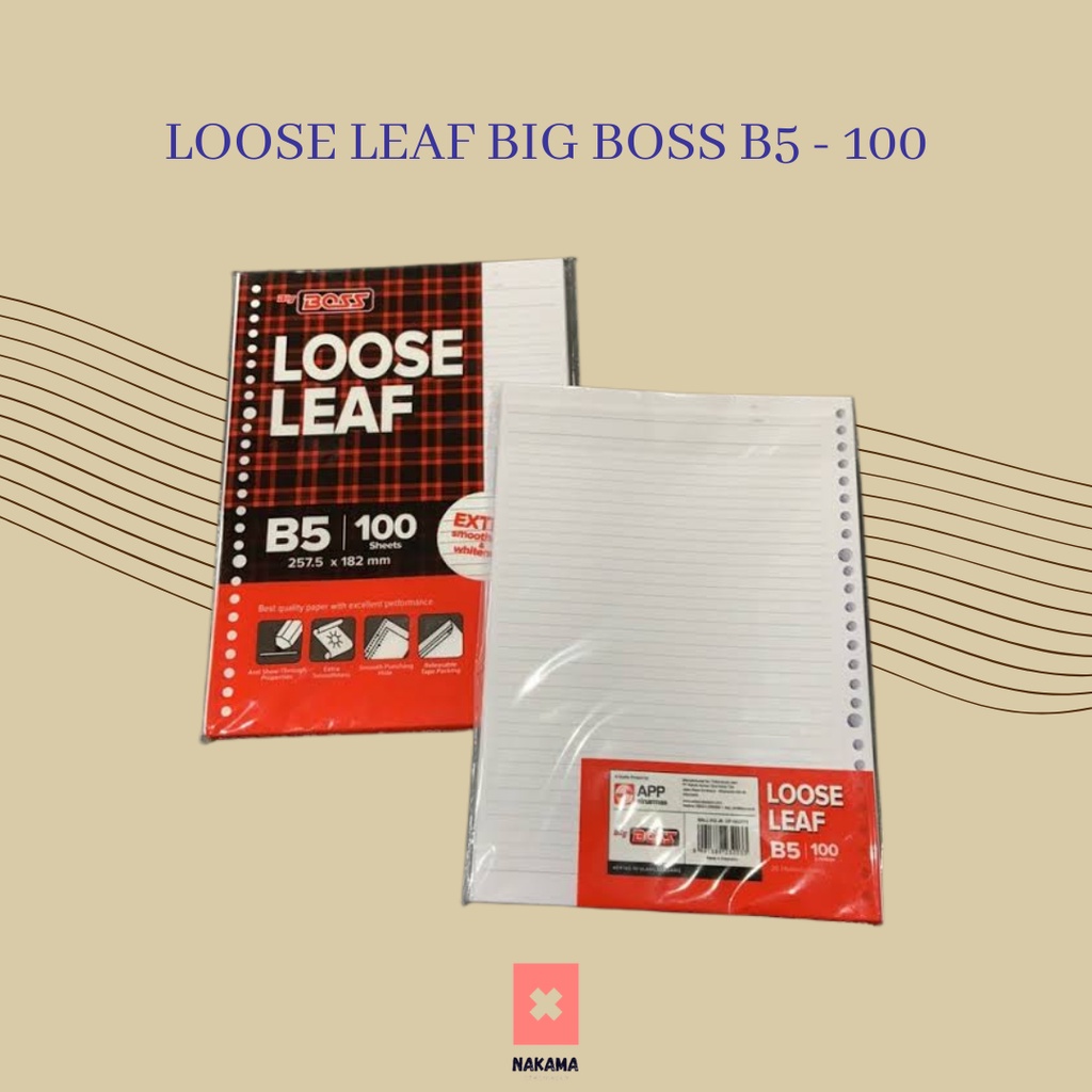 

Kertas binder - isi binder - Loose Leaf Kertas Isi Binder B5 isi 100 Garis