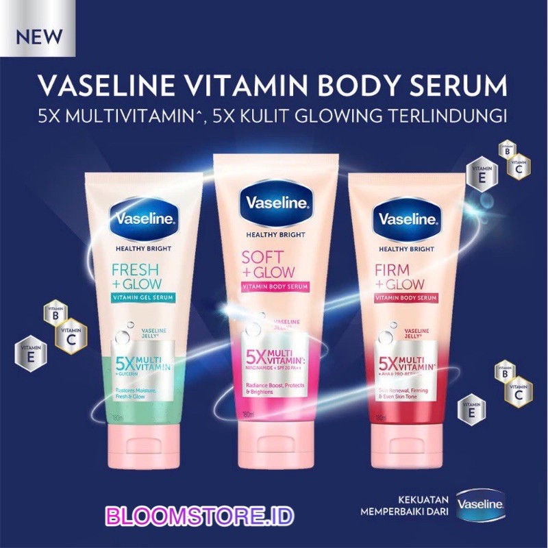 VASELINE Healthy Bright Vitamin Body Gel Serum Soft Firm Fresh Glow 180ML 180 100 ML 100ML Body Lotion