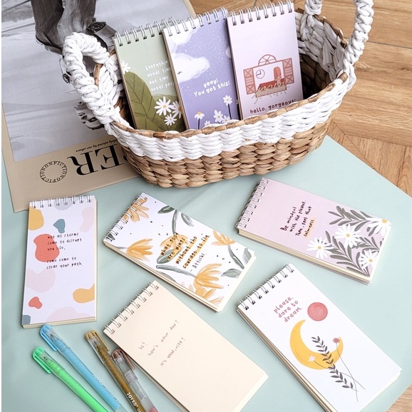 

Notebook Mini Aesthetic Custom Nama / Desain | Spiral Ring | Notepad Memopad Korean