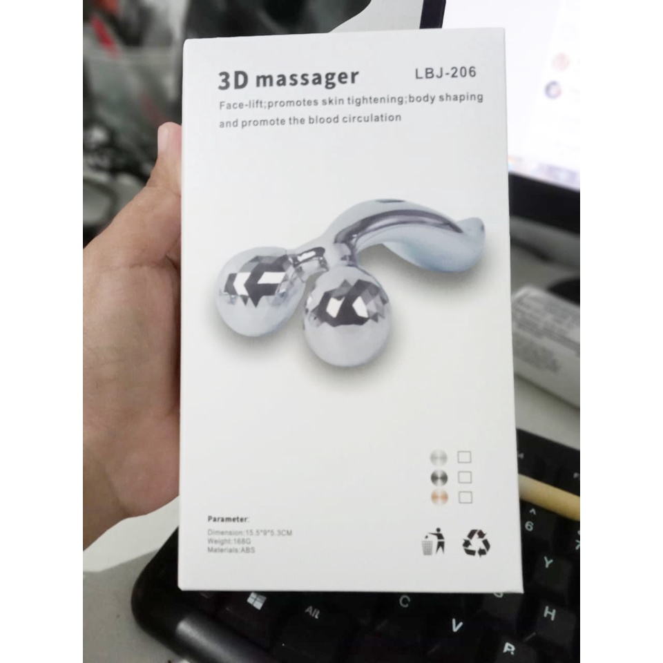 3D Facial Massager KODE  LBJ-206 Alat Relaksasi Pijat Terapi Wajah Roller Wajah Pengencang Wajah Manual