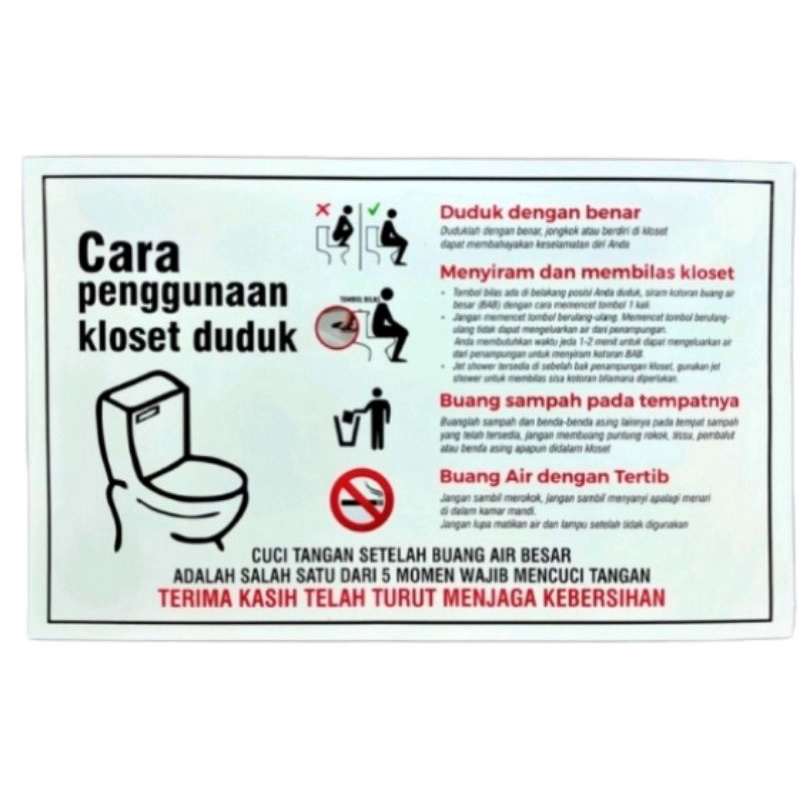 

Stiker Penggunaan Closed Duduk, Stiker Cara Pakai Closed Duduk
