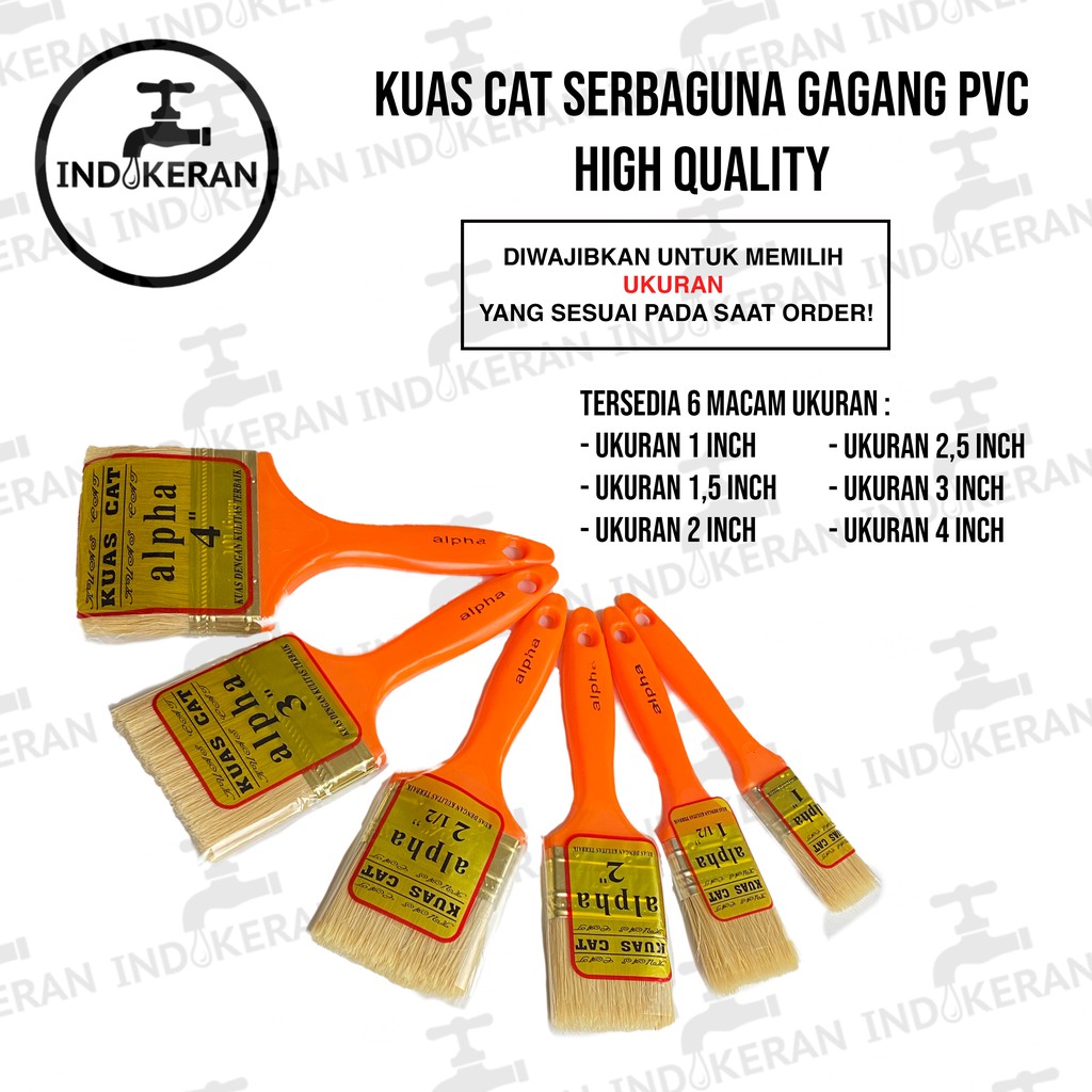 INDOKERAN Kuas  Cat  Tembok  Serbaguna Gagang PVC High 