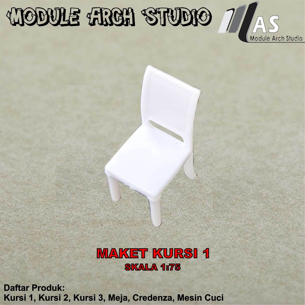 Maket Furniture Skala 75 - Maket Kursi - Maket Meja - Maket Credenza - Maket Mesin Cuci