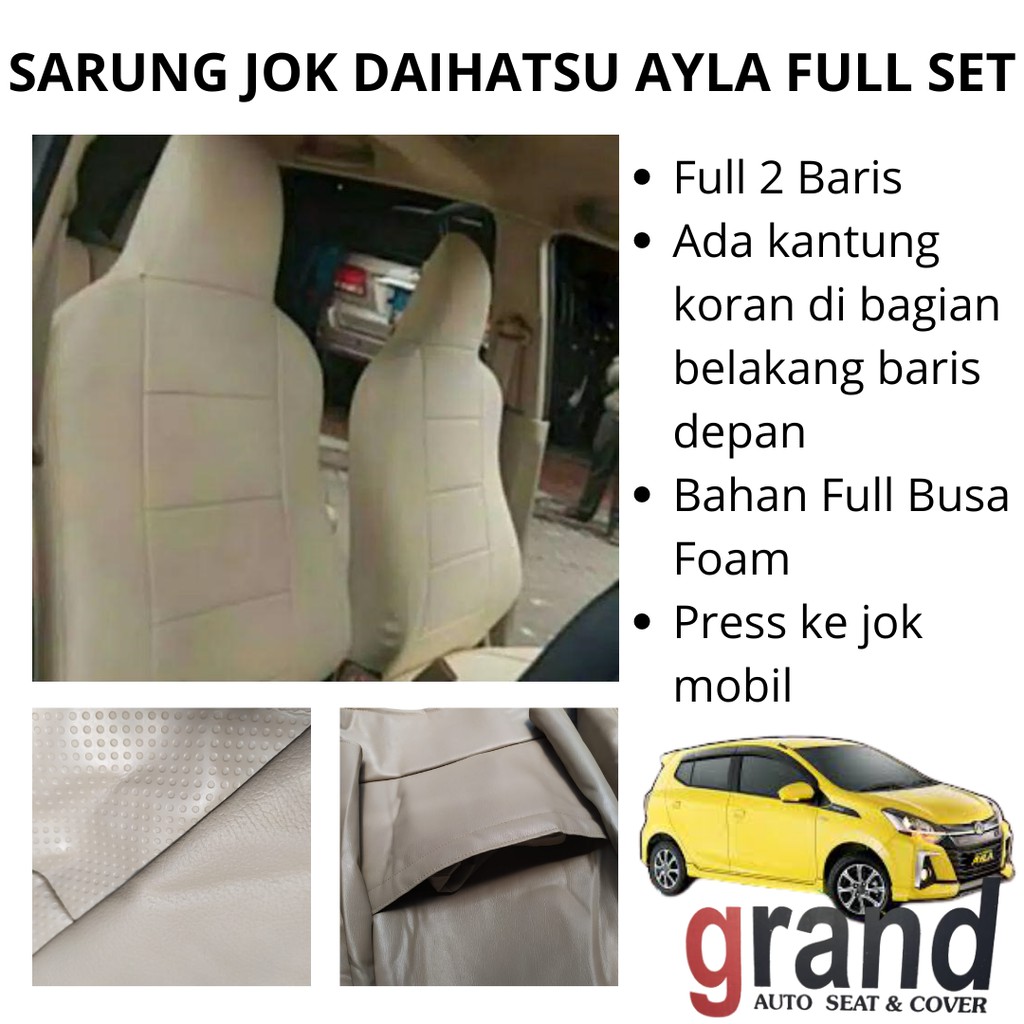 Sarung Jok Cover Jok Mobil Daihatsu Ayla Full Set Grand Original