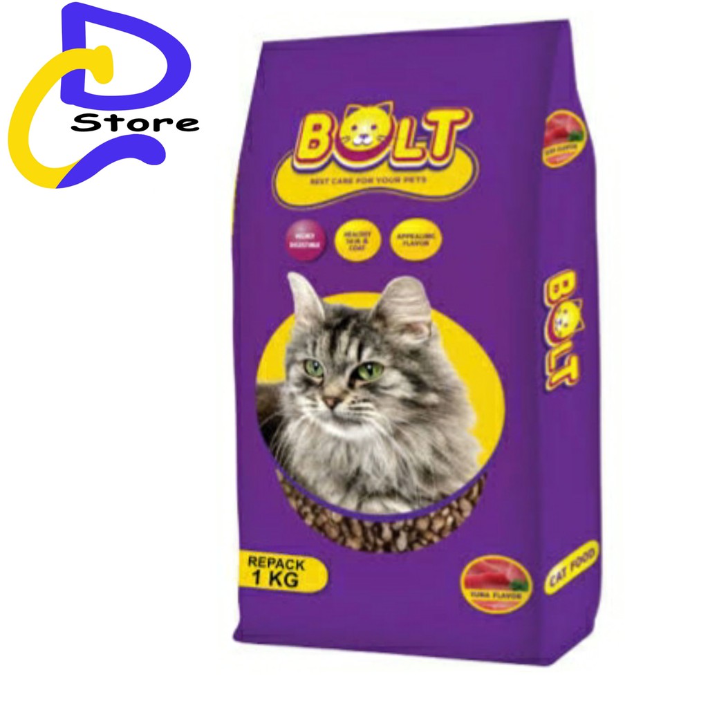 MAKANAN KUCING BOLT - CAT FOOD REPACK 1KG