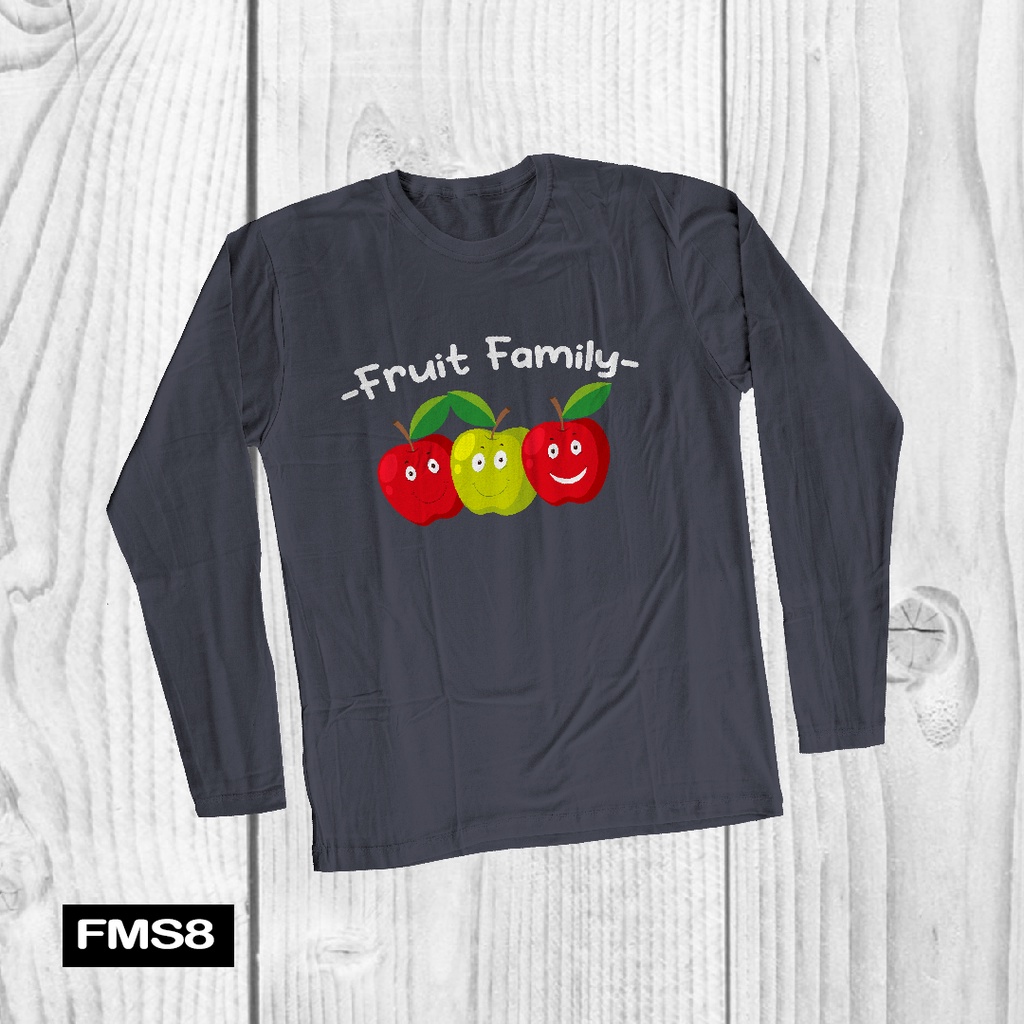 [KAOS] kaos keluarga couple family FMS8 fruit set family set full color cotton combed lengan panjang murah stylish