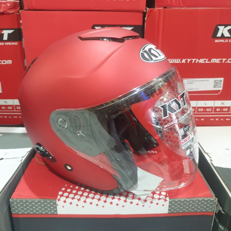 HELM KYT KYOTO SOLID R RED DOFF / KYOTO SOLID MERAH DOFF (2KG)