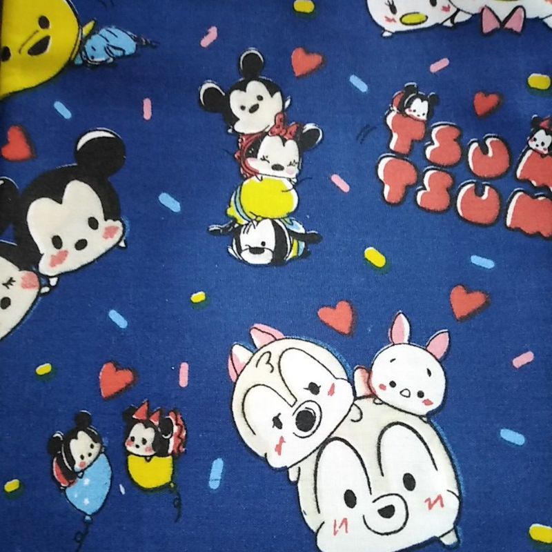 Kain katun MOTIF animal tsum2 macaron kucing 0.5m