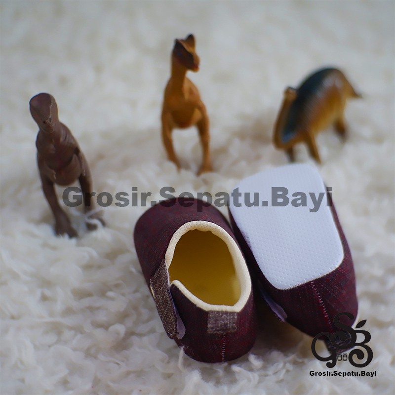 sepatu bayi baby shoes prewalker laki laki umur 2 sampai 14 bulan model velcro PREMIUM warna maroon