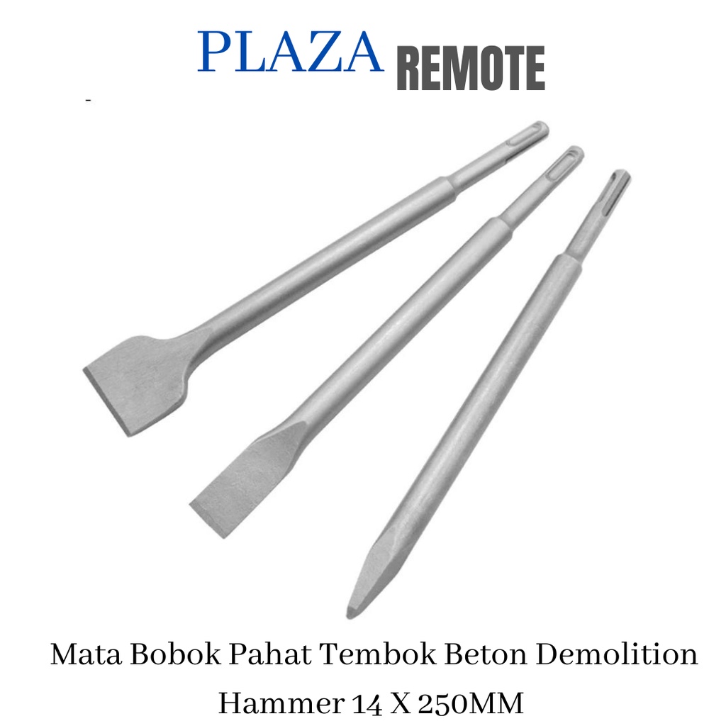 SDS plus Mata Bobok Pahat Tembok Beton  14 X 250 MM MODEL PIPIH LEBAR 20 MM