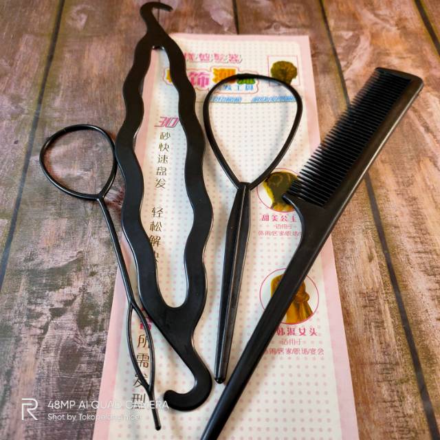 Alat Style rambut hardini / ikat rambut Hairdini  Set Alat Cepol Sanggul Gulung Rambut - SISIR DIY Style RAmbut