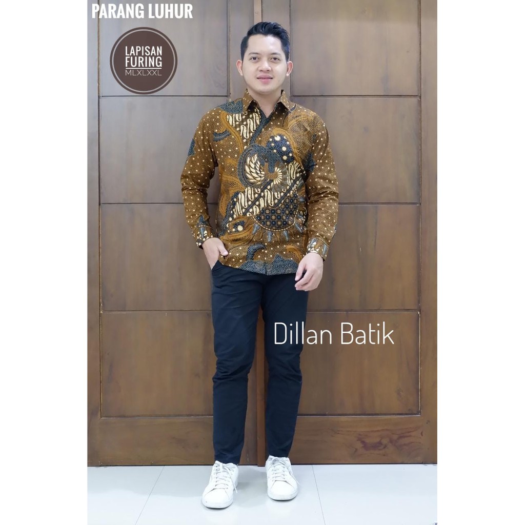 PARANG LUHUR DILLAN KEMEJA BAJU BATIK PRIA SOLO LENGAN PANJANG PENDEK LAPIS FURING ATASAN BATIK PREMIUM MODERN KATUN HALUS PRINGGODANI PISANG BALI SAILENDRA SEKAR JAGAT SETIYAKI SETYO KENCONO SIMBAR SETO TEJA KUSUMA TIRTA KUSUMA PERWIRA MAHESA GITARJA