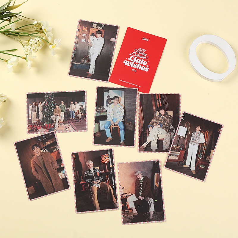 8pcs Kartu Foto Kpop Bts Little Wishes 2022 Ukuran 7x10cm Untuk Koleksi