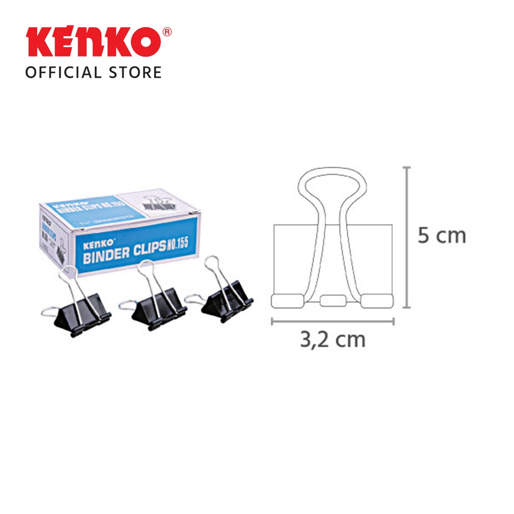 

MJ Binder Clip 155 KENKO (12 pcs) / Klip / Penjepit Kertas