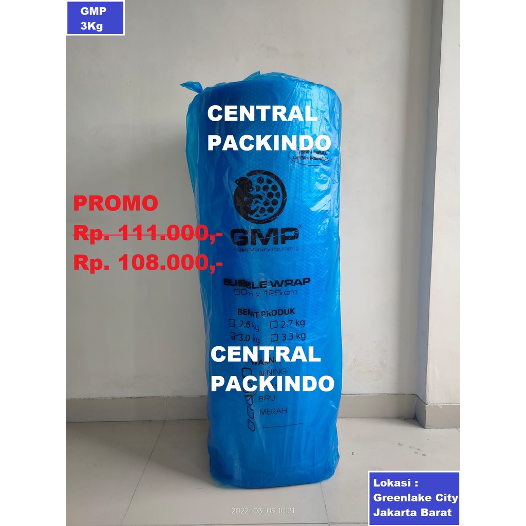 

[GMP 3KG] Plastik bubble biru uk125cm x 50Mtr