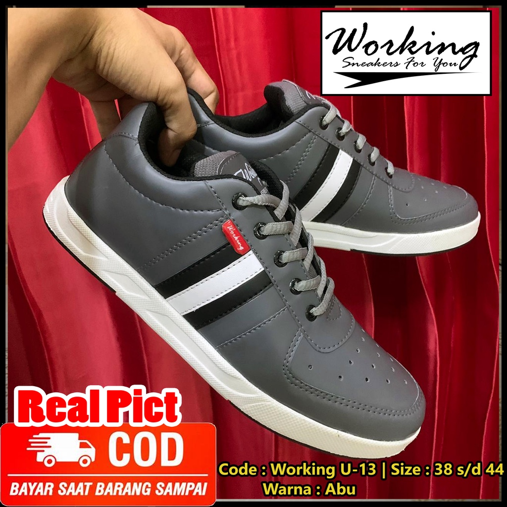 Sepatu Sneakers Casual Pria Wanita Working U-13