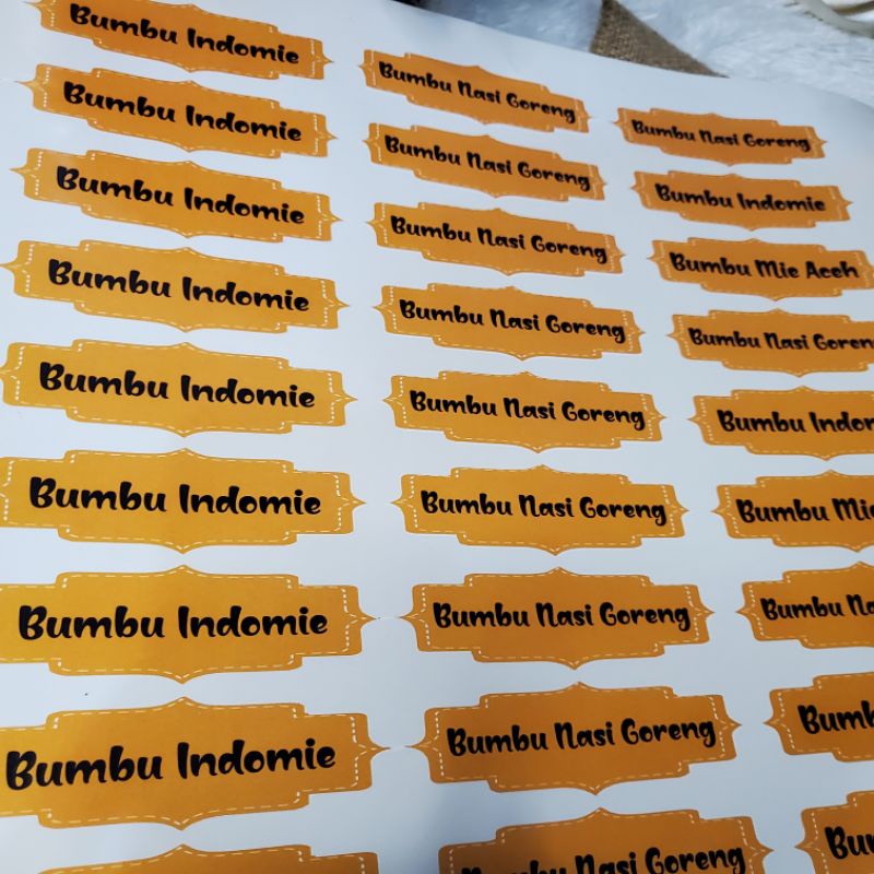 

custom stiker vinyl bumbu dapur