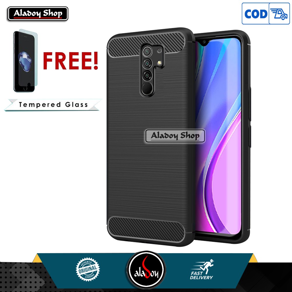 PROMO PAKET Case Xiaomi Redmi 9 Ultra Slim Premium Softcase + Tempered Glass Pelindung Layar