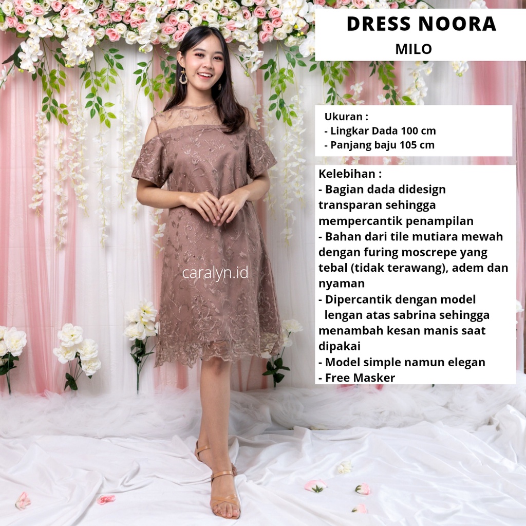 DRESS KOREA BRUKAT KONDANGAN WANITA TERBARU TILE NOORA