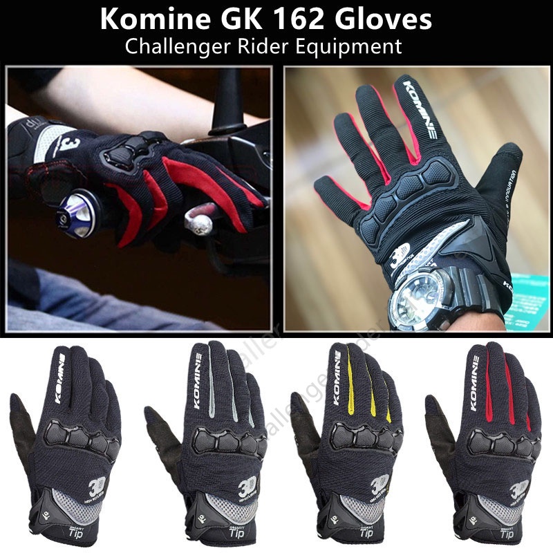 Komine GK162 Sarung Tangan Motor Komine Gloves Full Finger Touch Screen Dukung COD