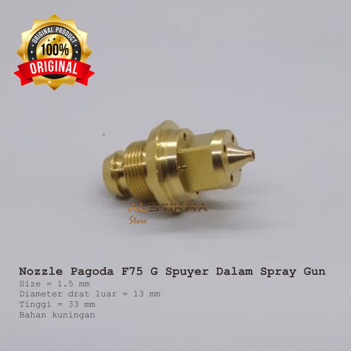 Sparepart Nozzle Pagoda F75 G Spuyer Dalam Spray Gun F-75G F75G