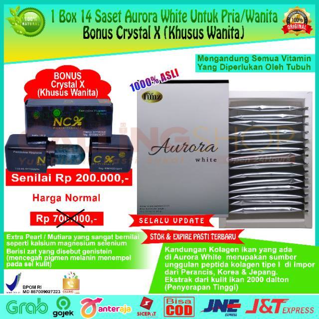 Aurora White Herbal Super Antioksidan Bonus Apollo12 - Ncx Crystal x