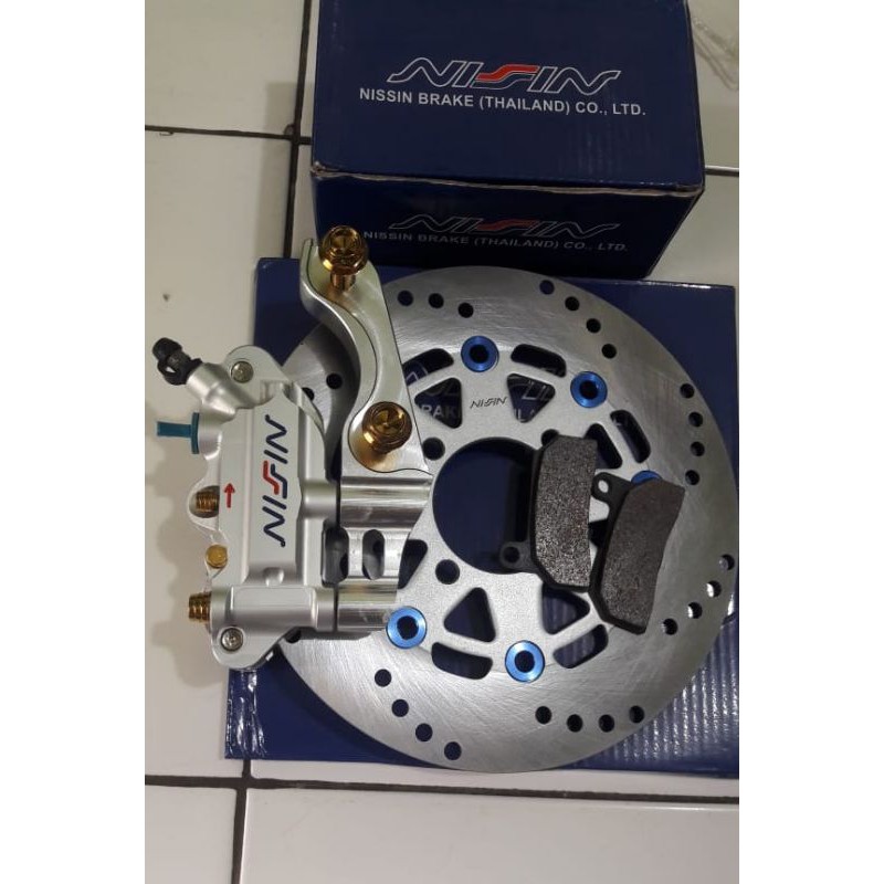 PAKETAN KALIPER CAKRAM MONOBLOK 4P VIXION RX KING NOUVO-Kaliper silver +disc
