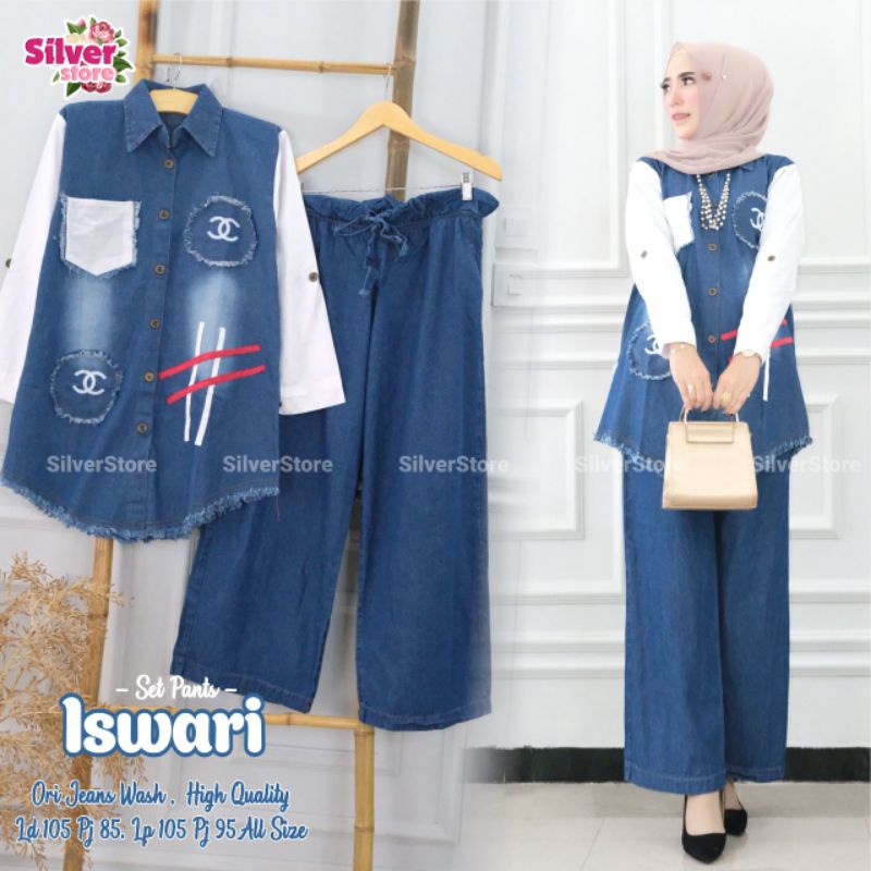 set pants iswari jeans wash