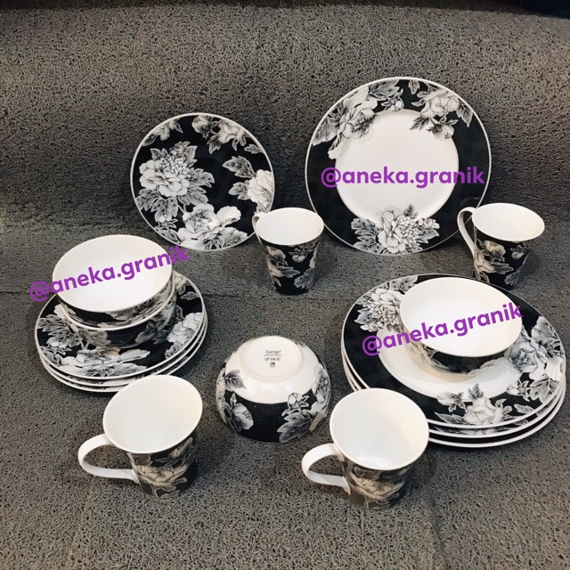 Dinner set Sango (16pcs) Alexandra Black series