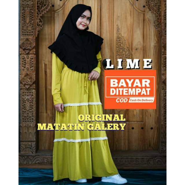 Gamis Susun Canda Renda Lemonskin jersey / Dress Busui