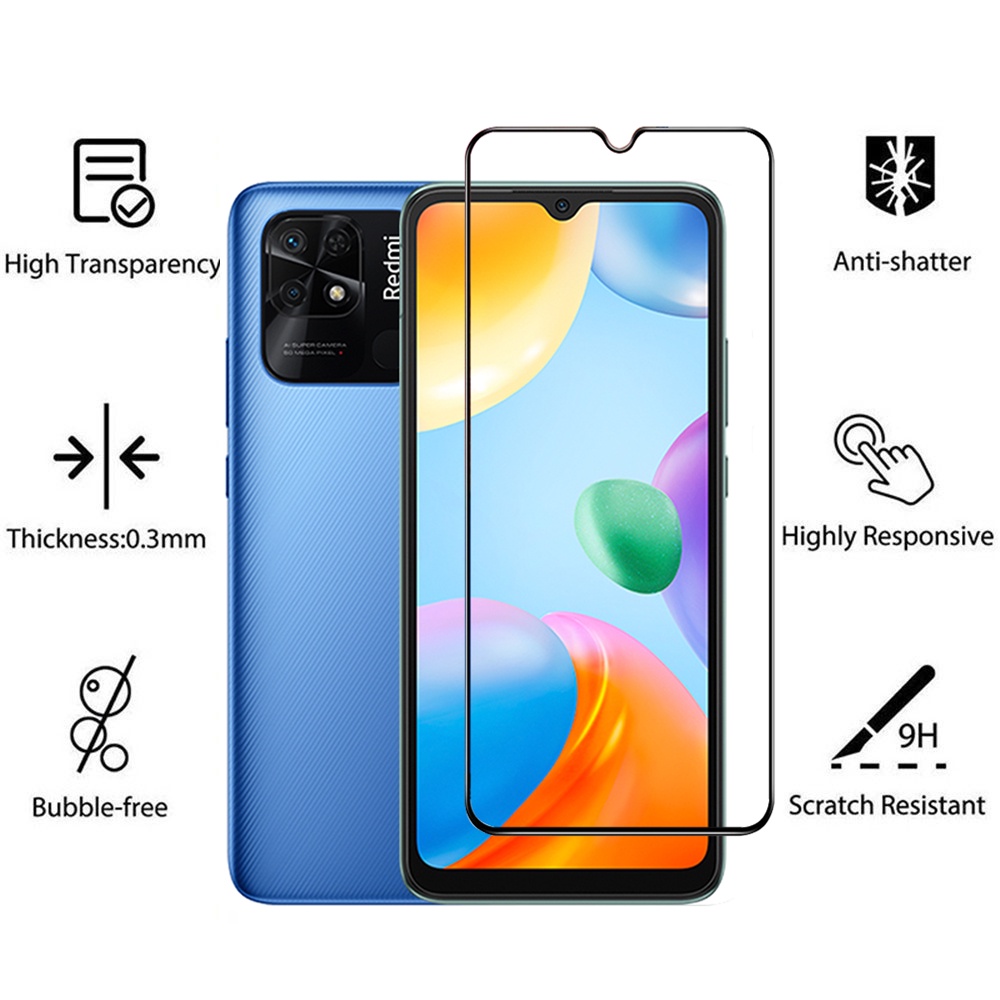 3in1 Tempered Glass Pelindung Layar Untuk Redmi 10C Note 11 Pro Note 10 Pro 9T 9A 9C Note 9 Note 8 Note 7 Poco M3 X3 NFC X3 Pro