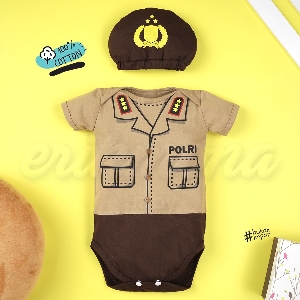 ❤️jumper bayi baju bayi lucu karakter polisi police baju anak