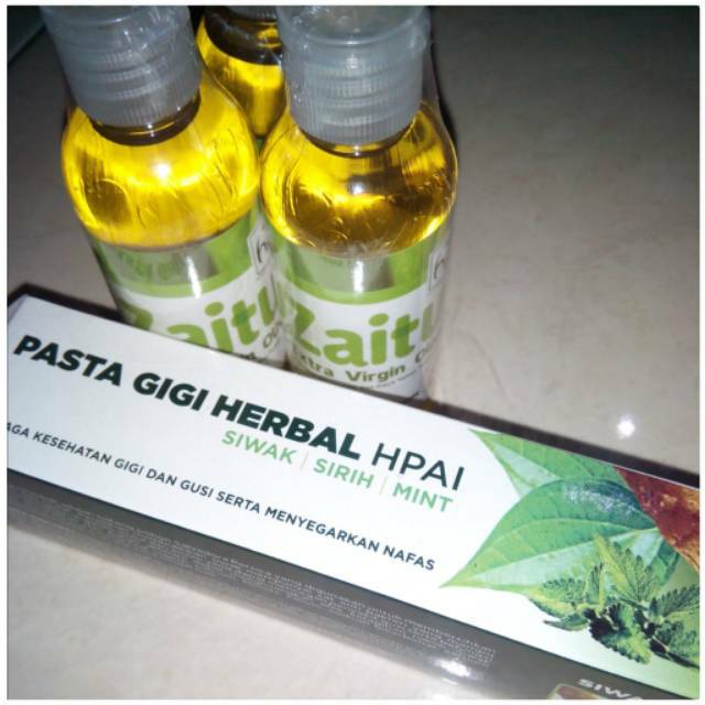 Pasta Gigi Herbal Hpai Miswak Siwak Mint Minyak Zaitun Zaitun Murni Shopee Indonesia