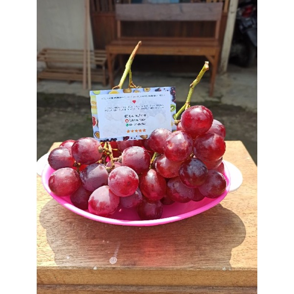 

ANGGUR RED GLOBE SUPER JUMBO FRESH 1KG | Anggur Peru XL