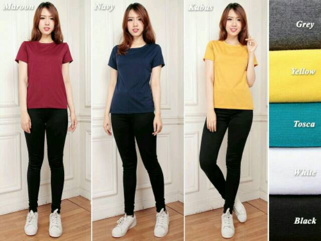 fashionshop119 O Neck / Oneck Pendek / Atasan Wanita / Kaos Polos / Kaos Oblong / Kaos Oneck (fs)