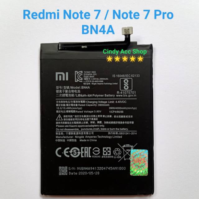 Baterai Batre Battery Redmi Note 7 BN4A Note 7 Pro Original Batre Batrai BN-4A