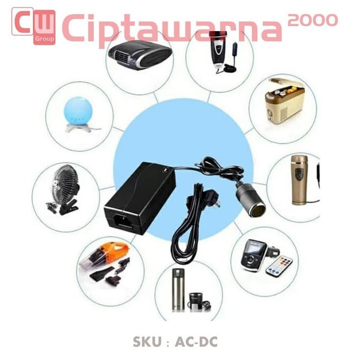 Adaptor 220v AC to DC 12v 8A Colokan Korek api mobil Listrik - Lighter