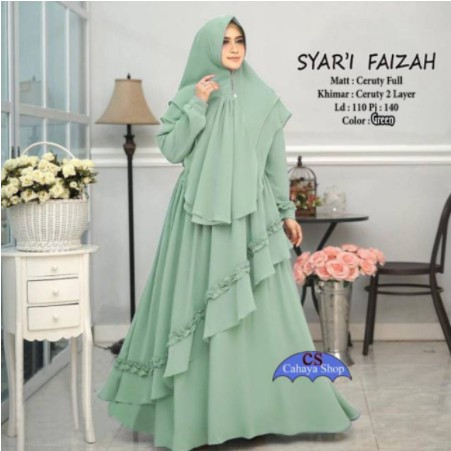 FAIZAH SYAR'I Baju Gamis Muslim Terbaru 2020 2021 Model Baju Pesta Wanita kekinian