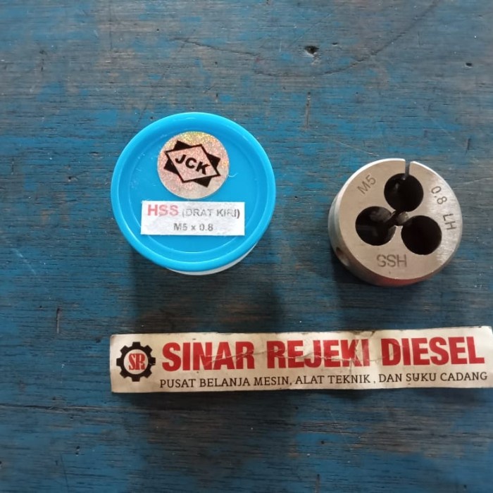 Mata Senai Drat kiri M5 x 0.8 Baut Drat Snei Snai Kiri Dies M5x0.8 JCK