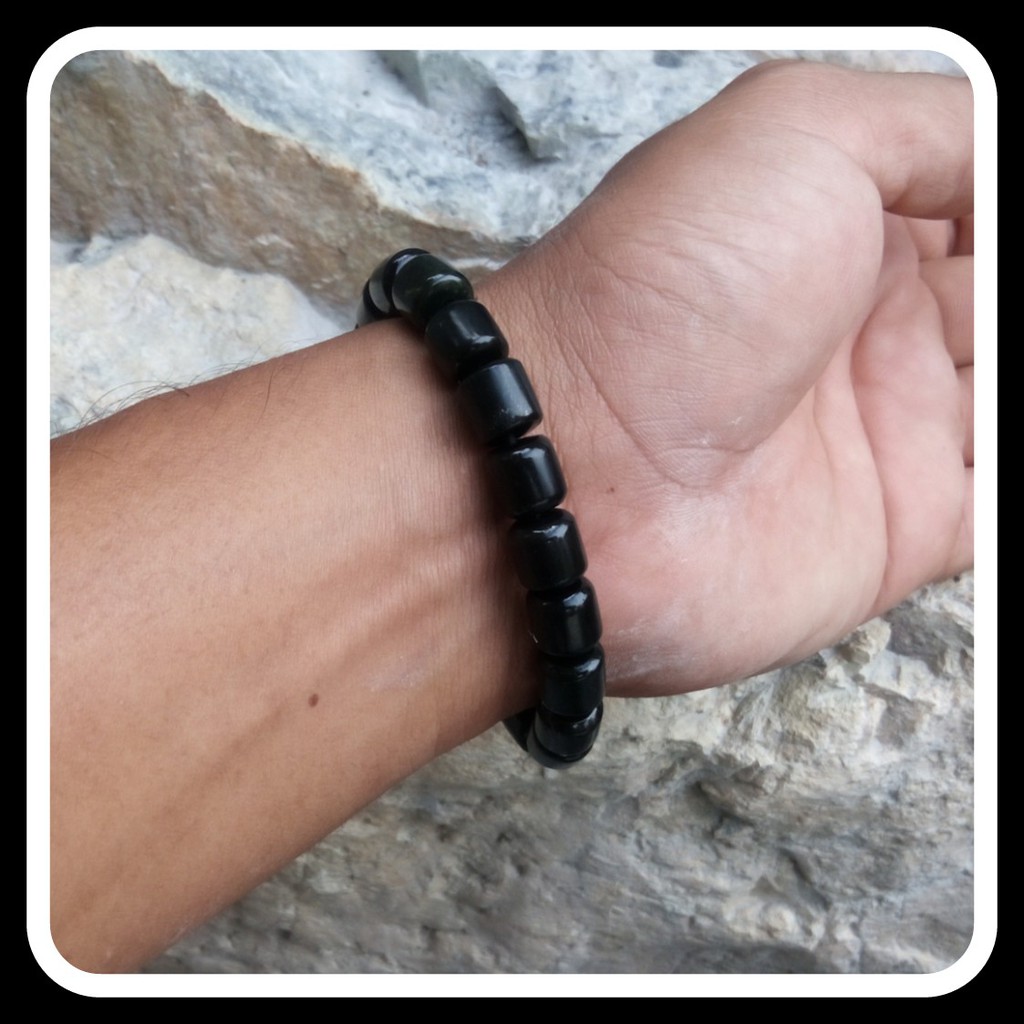 Promo Gelang  Black Jade Tabung Natural Giok Aceh Terapi