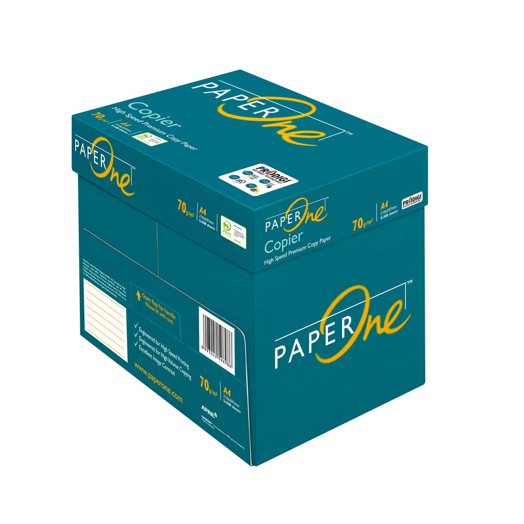 PaperOne Kertas  HVS Fotocopy A4  70 Gram 1 Box 5 Rim 